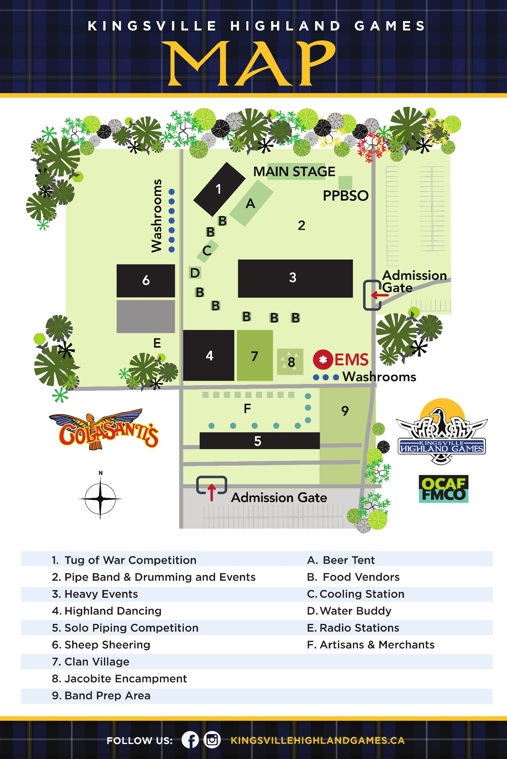 Kingsville Highland Games 2026 Map